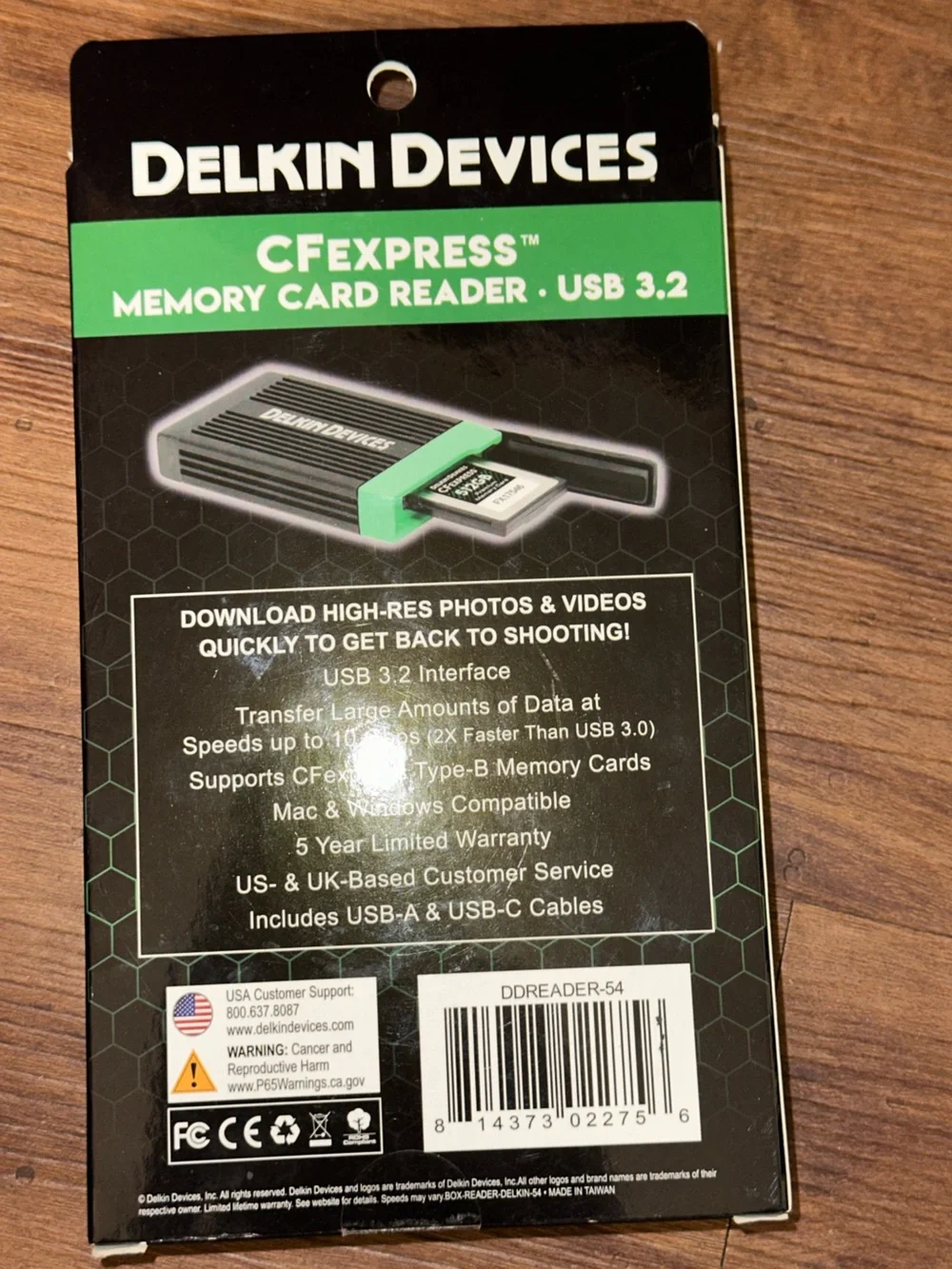 Delkin Devices CFexpress Type B Memory Card Reader (DDREADER-54) Reader +1 Cable